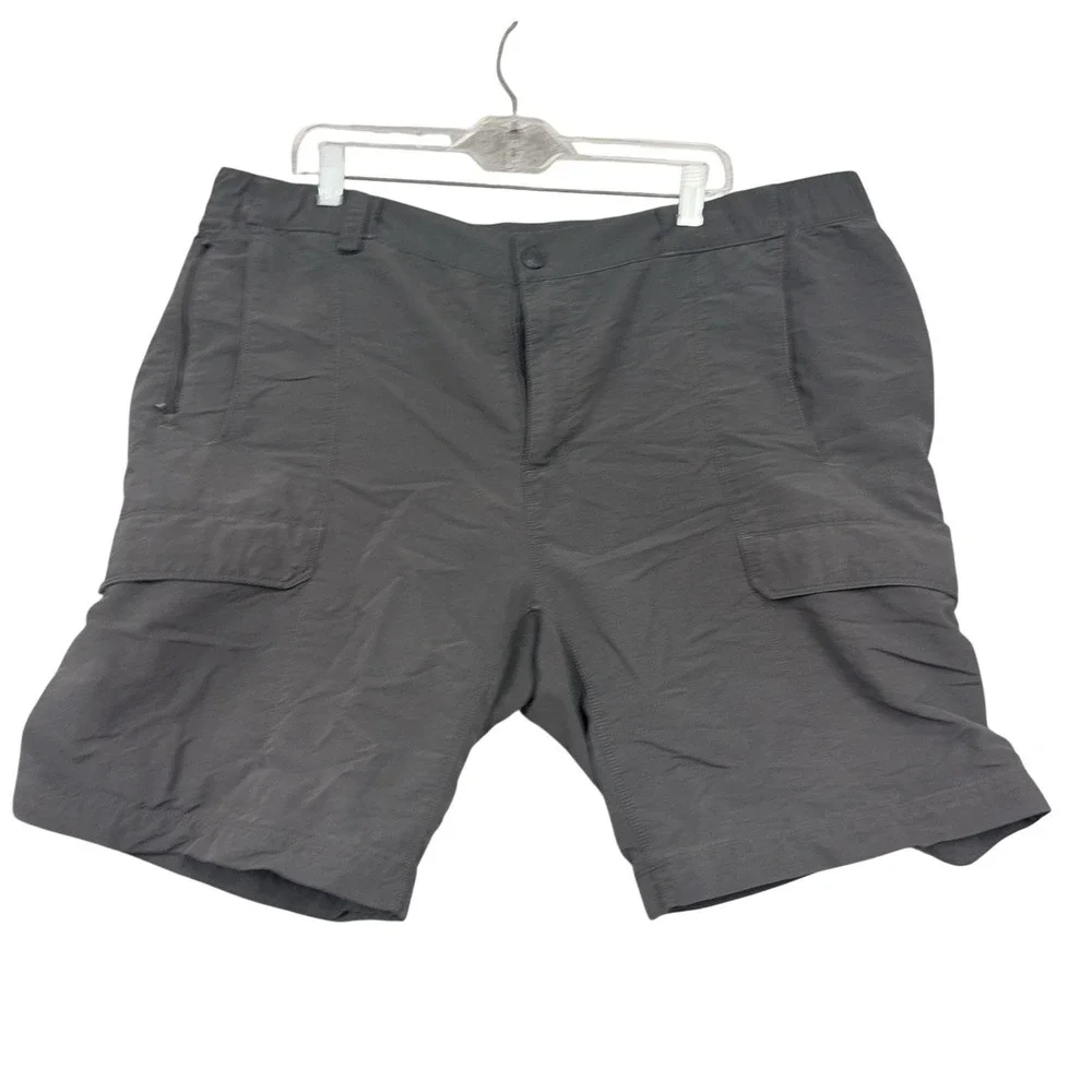 The North Face Shorts Mens 2XL Gray Cargo Nylon Elastic Waist Quick Dry Hiking